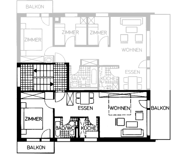 ferienwohnungen kandahar 2 zimmerwohnung 5 7 grundriss